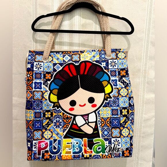 Extra Large Tote Mexican 17x19x4.5 inches Travel Holiday Gift Beach Vacation - Picture 1 of 8